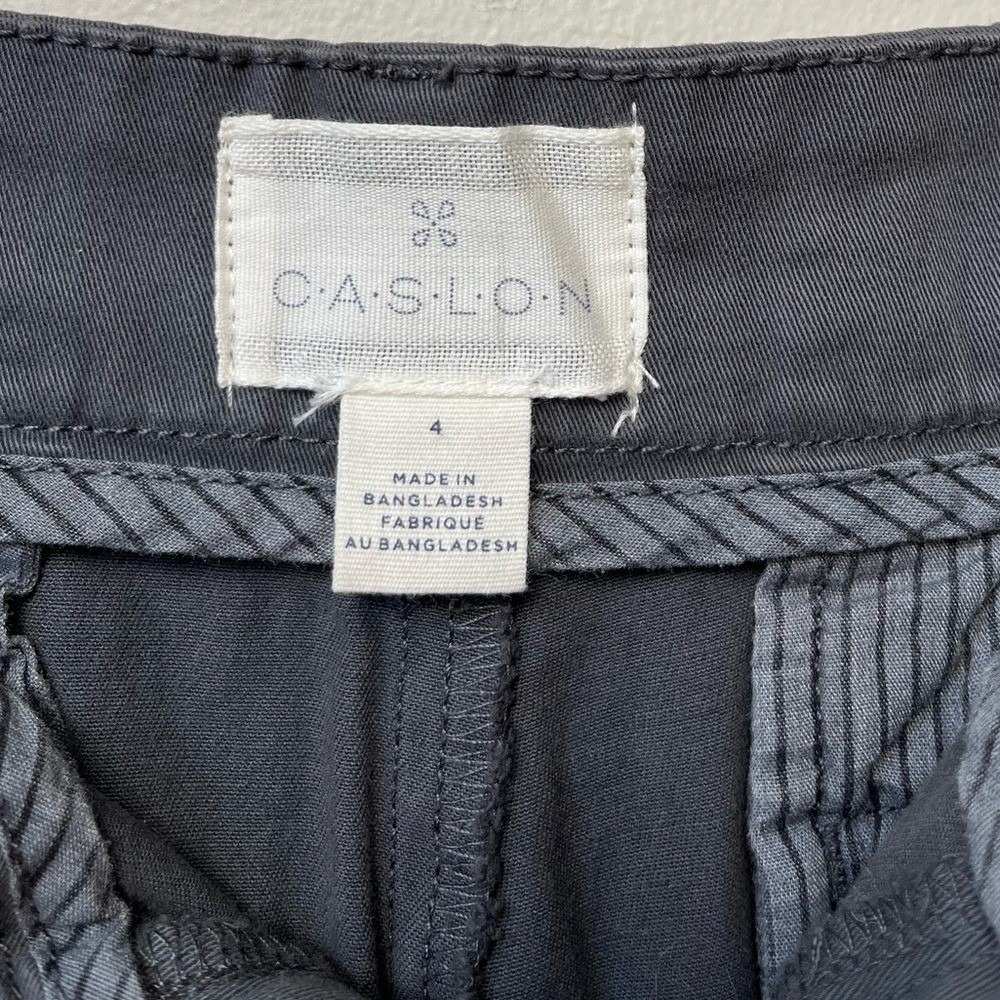 Caslon Flat Front Bermuda Chino Shorts Womens 4 Dark Gray Preppy Stretch NWOT - Picture 6 of 13